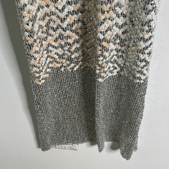 Cache white sliver and nud sequins halter maxi dress size 6 - Picture 9 of 16